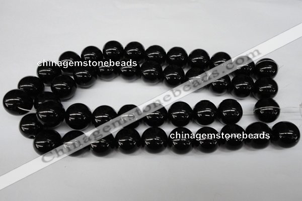 CRO482 15.5 inches 18mm round black agate beads wholesale