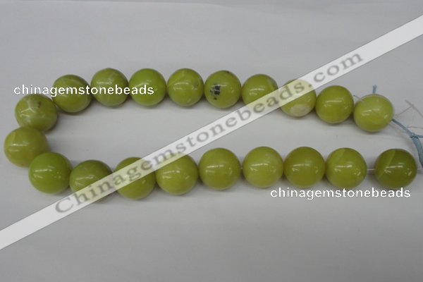 CRO539 15.5 inches 20mm round lemon jade beads wholesale