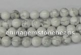 CRO55 15.5 inches 6mm round white howlite turquoise beads wholesale