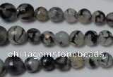 CRO704 15.5 inches 6mm – 14mm faceted round dragon veins agate beads