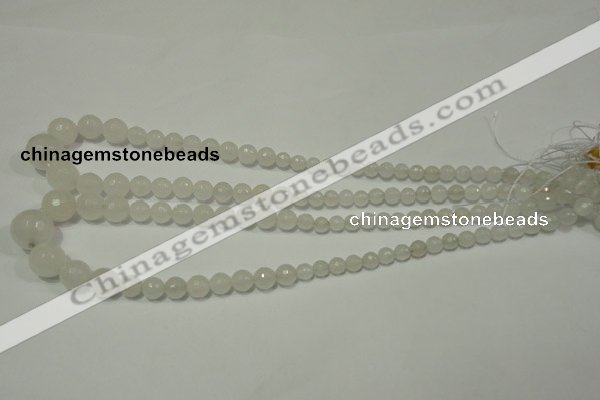 CRO712 15.5 inches 6mm – 14mm faceted round candy jade beads