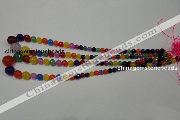 CRO713 15.5 inches 6mm – 14mm faceted round mixed candy jade beads