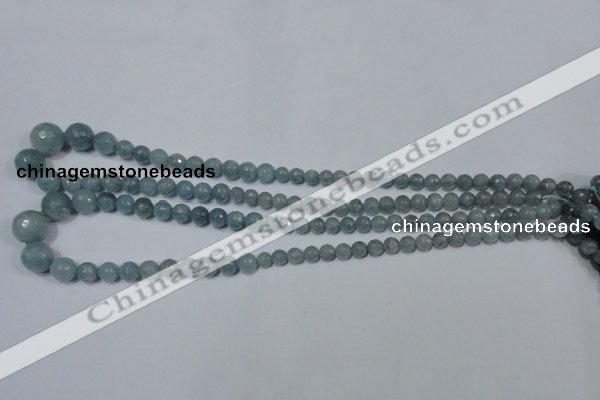 CRO716 15.5 inches 6mm – 14mm faceted round candy jade beads