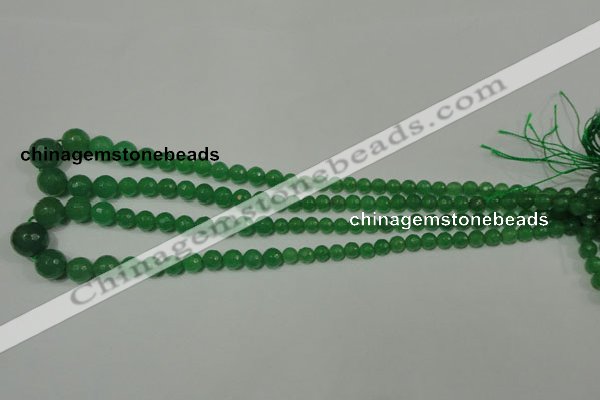 CRO717 15.5 inches 6mm – 14mm faceted round candy jade beads