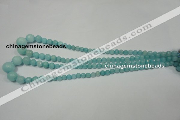 CRO718 15.5 inches 6mm – 14mm faceted round candy jade beads