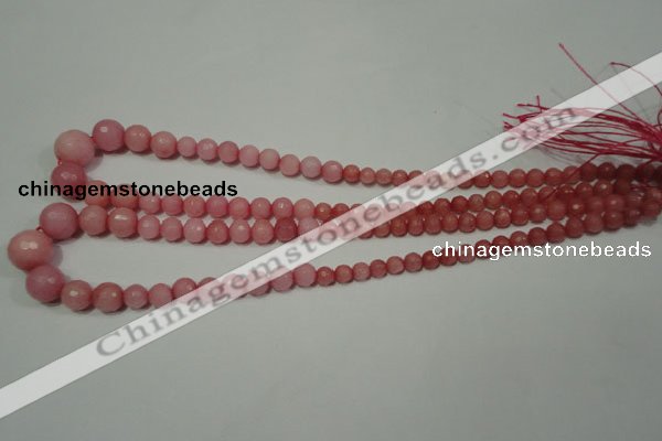 CRO719 15.5 inches 6mm – 14mm faceted round candy jade beads