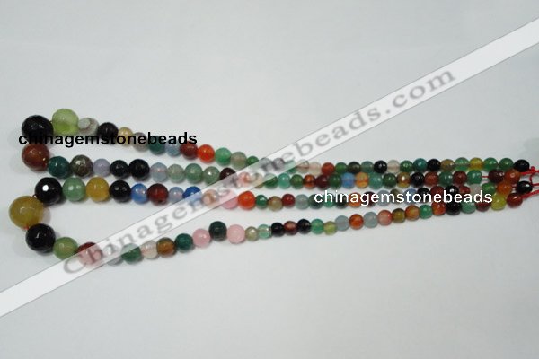 CRO720 15.5 inches 6mm – 14mm faceted round mixed candy jade beads