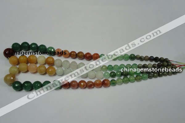 CRO722 15.5 inches 6mm – 14mm faceted round mixed candy jade beads