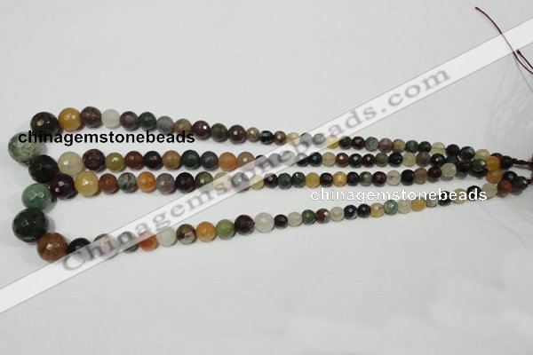 CRO723 15.5 inches 6mm – 14mm faceted round mixed candy jade beads