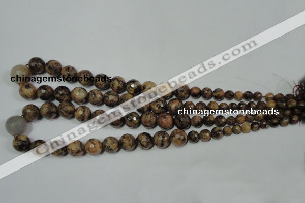 CRO725 15.5 inches 6mm – 14mm faceted round snake dragon jade beads