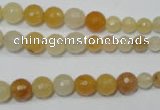 CRO726 15.5 inches 6mm – 14mm faceted round yellow jade beads