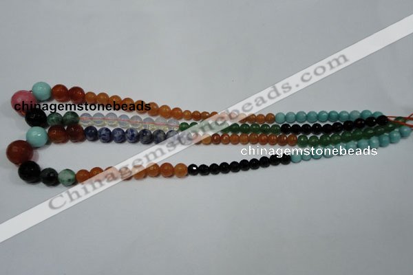 CRO727 15.5 inches 6mm – 14mm faceted round mixed gemstone beads