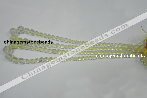 CRO732 15.5 inches 6mm – 14mm faceted round yellow quartz beads