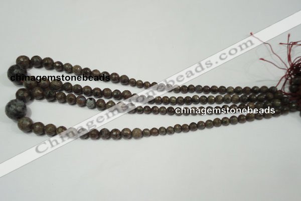 CRO734 15.5 inches 6mm – 14mm faceted round grey labradorite beads