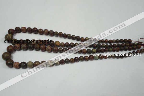 CRO735 15.5 inches 6mm – 14mm faceted round stripe jasper beads