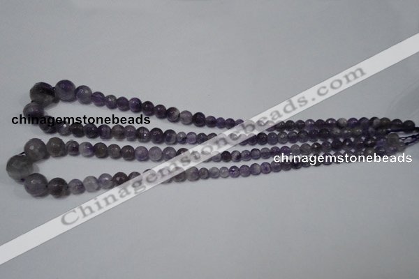 CRO738 15.5 inches 6mm – 14mm faceted round amethyst beads