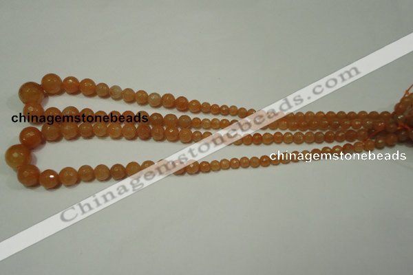 CRO740 15.5 inches 6mm – 14mm faceted round red aventurine beads