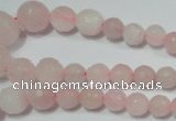 CRO742 15.5 inches 6mm – 14mm faceted round rose quartz beads