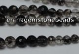 CRO749 15.5 inches 6mm – 14mm faceted round watermelon black beads