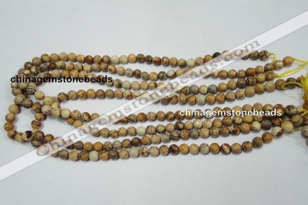 CRO761 15.5 inches 6mm faceted round picture jasper beads wholesale