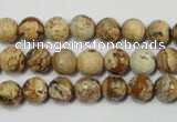 CRO762 15.5 inches 8mm faceted round picture jasper beads wholesale