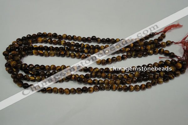 CRO781 15.5 inches 6mm faceted round yellow tiger eye beads wholesale