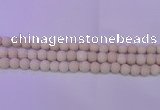 CRO790 15.5 inches 4mm round matte rice white fossil beads