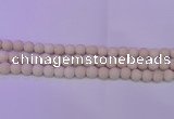 CRO791 15.5 inches 6mm round matte rice white fossil beads