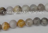 CRO83 15.5 inches 8mm round bamboo leaf agate beads wholesale