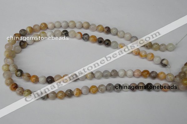 CRO83 15.5 inches 8mm round bamboo leaf agate beads wholesale