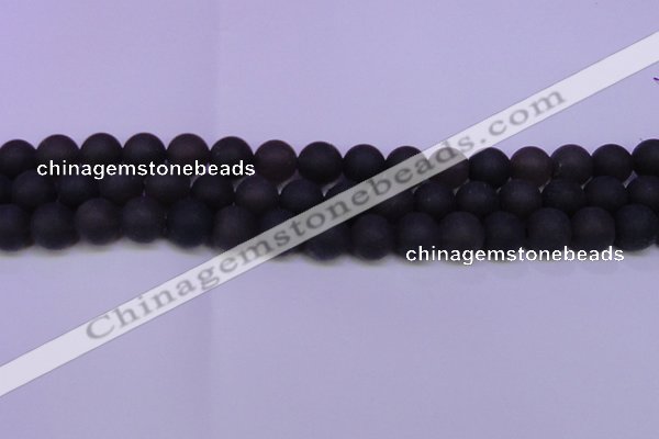 CRO841 15.5 inches 6mm round matte smoky quartz beads