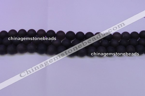 CRO842 15.5 inches 8mm round matte smoky quartz beads