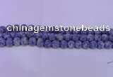 CRO852 15.5 inches 8mm round matte blue spot beads