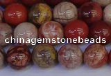 CRO873 15.5 inches 10mm round red porcelain beads wholesale