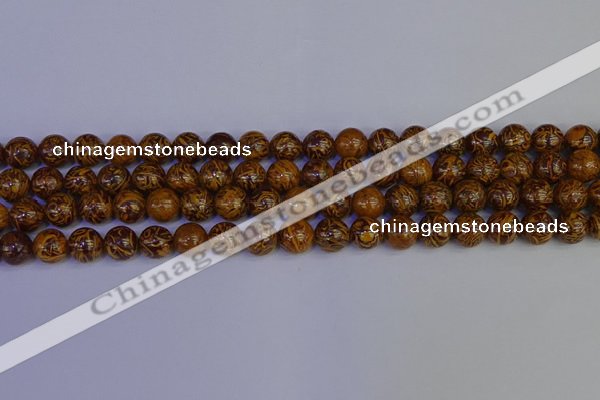 CRO882 15.5 inches 8mm round elephant blood stone beads