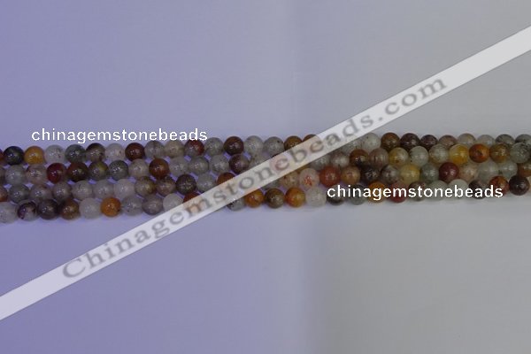 CRO890 15.5 inches 4mm round mixed lodalite quartz beads wholesale