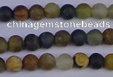 CRO910 15.5 inches 4mm round matte golden pietersite beads