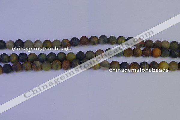 CRO912 15.5 inches 8mm round matte golden pietersite beads