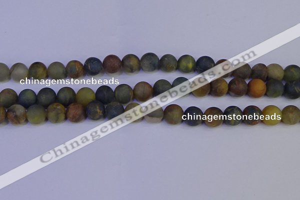 CRO913 15.5 inches 10mm round matte golden pietersite beads