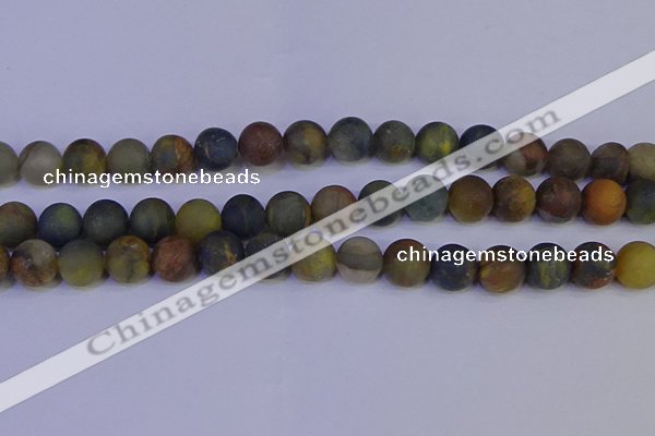 CRO915 15.5 inches 14mm round matte golden pietersite beads