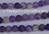 CRO920 15.5 inches 4mm round matte dogtooth amethyst beads