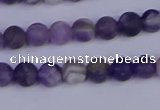 CRO921 15.5 inches 6mm round matte dogtooth amethyst beads