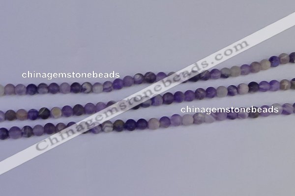 CRO921 15.5 inches 6mm round matte dogtooth amethyst beads