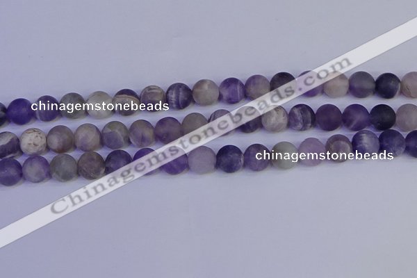 CRO924 15.5 inches 12mm round matte dogtooth amethyst beads