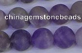 CRO925 15.5 inches 14mm round matte dogtooth amethyst beads