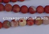 CRO931 15.5 inches 6mm round matte red jasper beads wholesale