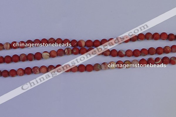 CRO931 15.5 inches 6mm round matte red jasper beads wholesale