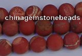 CRO932 15.5 inches 8mm round matte red jasper beads wholesale