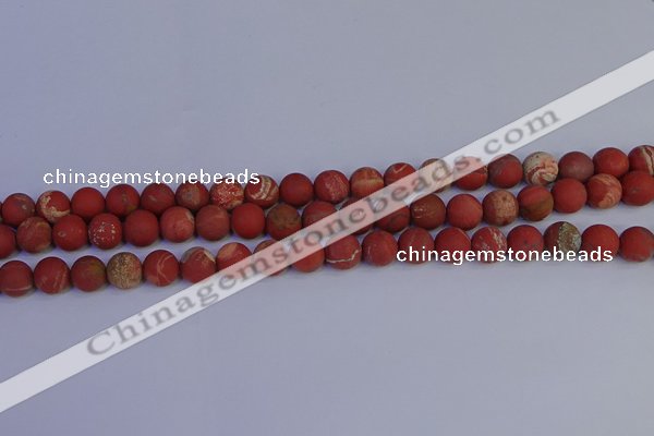 CRO932 15.5 inches 8mm round matte red jasper beads wholesale