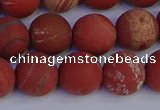 CRO934 15.5 inches 12mm round matte red jasper beads wholesale